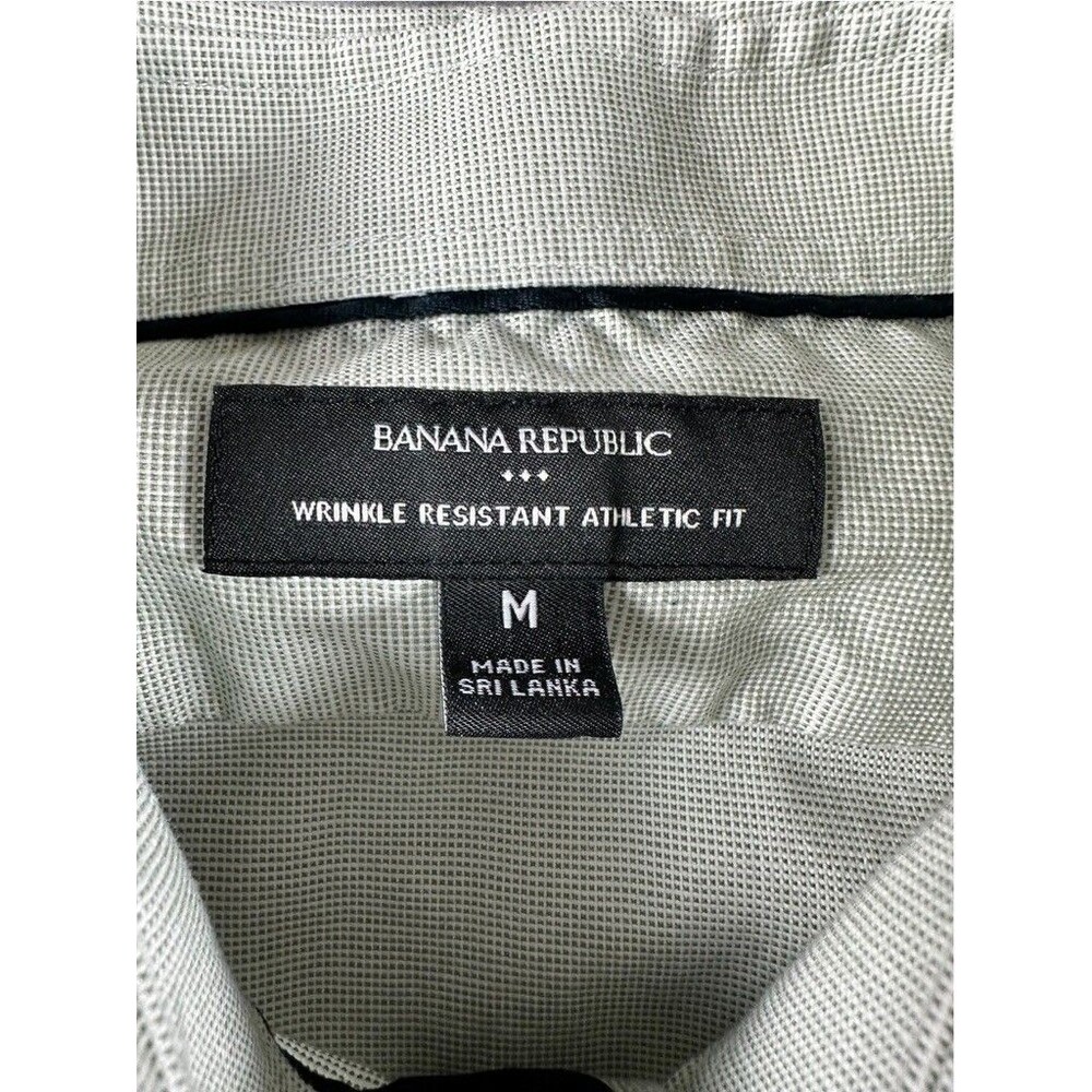 Banana Republic Shirt Mens M Green Athletic Fit Wrinkle Resistant Dress LS - Picture 3 of 13